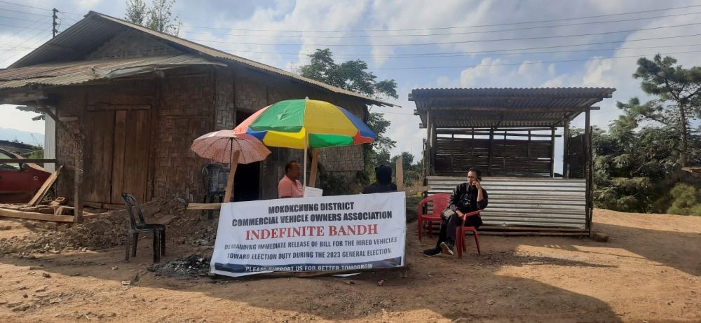 Members of All Commercial Vehicle Owners' Association has been imposed an indefinite Chakka Bandh since November 3 in protest against the Nagaland Government's delay in disbursing payments for services provided during the 2023 Nagaland Legislative Assembly election held in February .